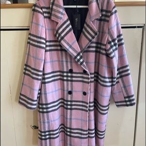 Wednesday’s Girl Oversized Coat in Pastel Plaid